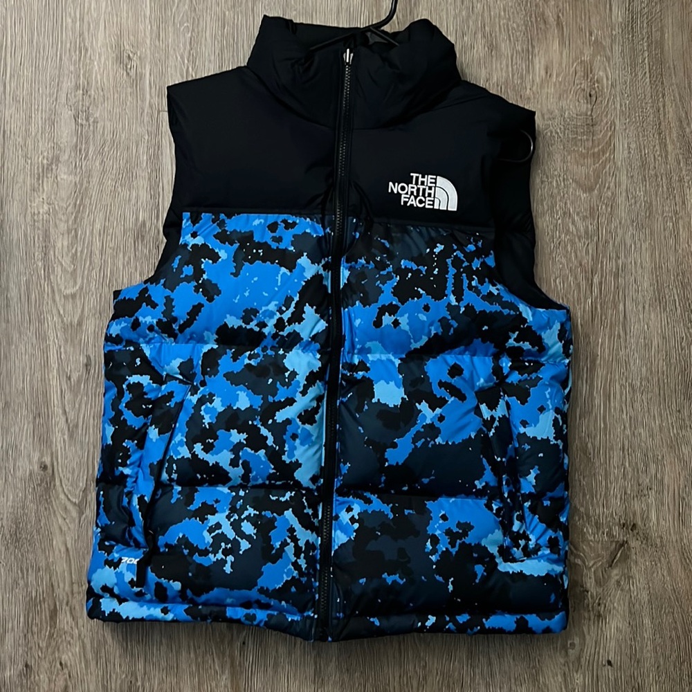 Blue North face vest